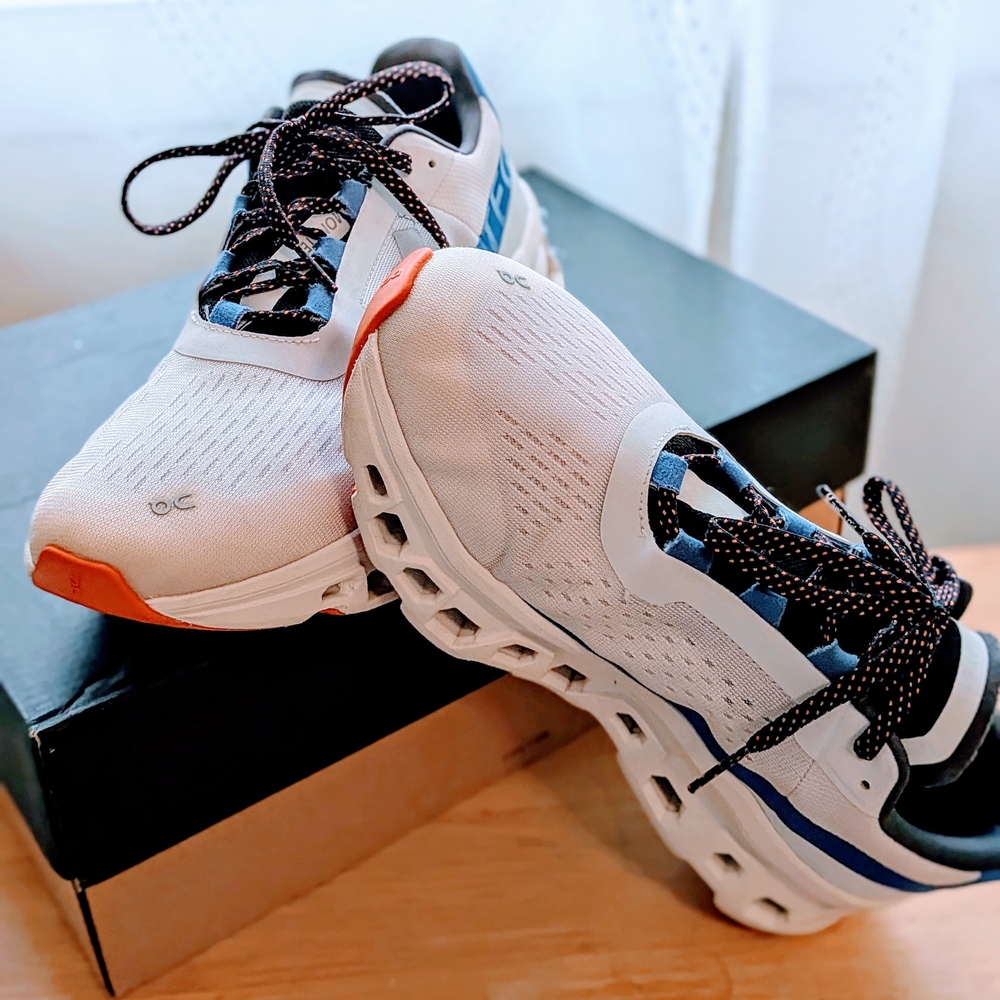 On Running Athletic Shoes - White and Blue